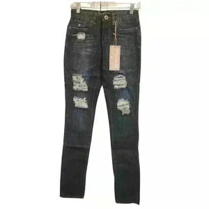 Spoon Jeans Distressed Medium Wash Five-Pocket Style Tall Jeans NWT